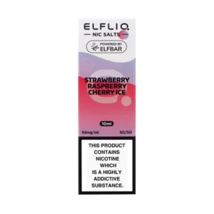 Elfliq Strawberry Raspberry Cherry Ice Nic Salt E-Liquid – Elf Bar